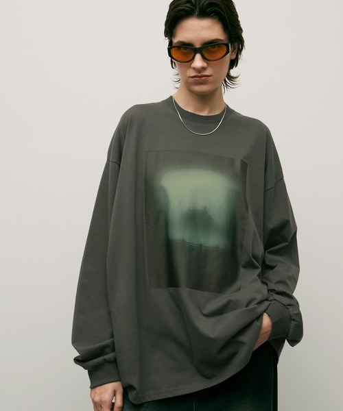 ENDER PRODUCTS（エンダープロダクツ）の「ノイズランドスケープグラフィックプリントカットソー【ENDER PRODUCTS/エンダープロダクツ】（Tシャツ/カットソー・メンズ・スミクロ/ブラック/ホワイト・L/M）」の3枚目の写真