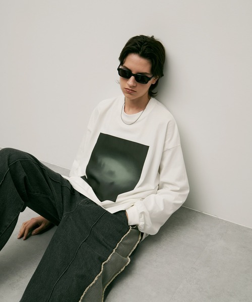 ENDER PRODUCTS（エンダープロダクツ）の「ノイズランドスケープグラフィックプリントカットソー【ENDER PRODUCTS/エンダープロダクツ】（Tシャツ/カットソー・メンズ・スミクロ/ブラック/ホワイト・L/M）」の4枚目の写真