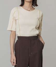 PUBLIC TOKYO | 【完売間近】メローラインハーフスリーブリブトップス(Tシャツ/カットソー)