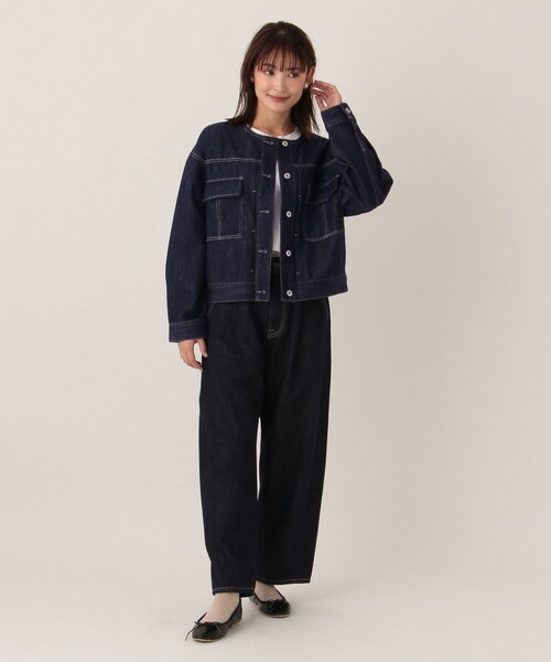 【新品未使用】アフタヌーンティー オーガビッツデニムノーカラージャケット Afternoon Tea（アフタヌーンティー）の「オーガビッツデニム
