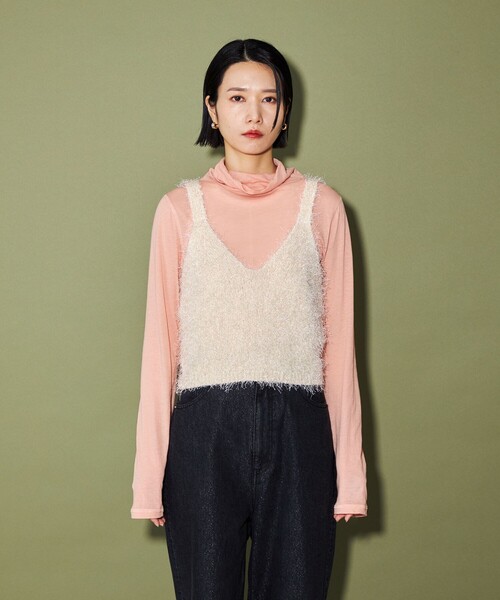 CITEN（シテン）の「＜CITEN＞フリンジキャミソール（ニット/セーター