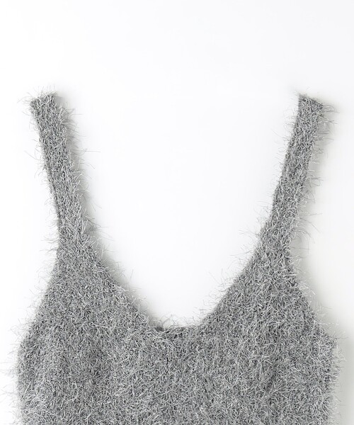 CITEN　フリンジキャミソール　ラメシアーユルトップ　フロントスリットTシャツ CITEN フリンジキャミソール ラメシアーユルトップ フロントスリットT