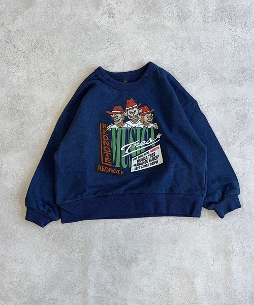 Life Support Products（ライフサポートプロダクツ）の「L/Sプリントトレーナー（スウェット・キッズ・チャコール/オフホワイト/杢グレー/グリーン/ピンク/モカ/ネイビー/マスタード/ホワイト系その他/レッド・100/95/90/80/110/150/140/130/120）」の7枚目の写真