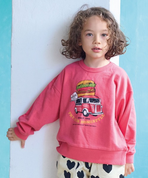 Life Support Products（ライフサポートプロダクツ）の「L/Sプリントトレーナー（スウェット・キッズ・チャコール/オフホワイト/杢グレー/グリーン/ピンク/モカ/ネイビー/マスタード/ホワイト系その他/レッド・100/95/90/80/110/150/140/130/120）」の10枚目の写真