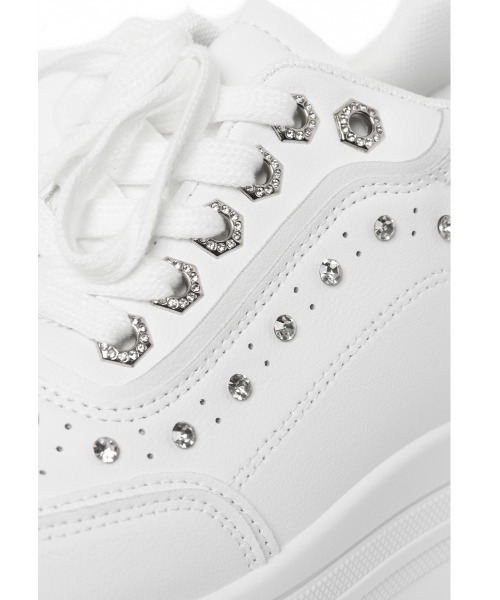 R&E（アールアンドイー）の「【R&E】ビジューデコレイト厚底スニーカー（スニーカー・レディース・ホワイト/ブラック・M/L/LL/S）」の11枚目の写真