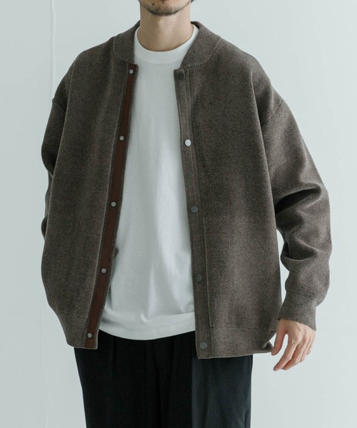 URBAN RESEARCH（アーバンリサーチ）の「Wフェイスクルーネックカーディガン（カーディガン/ボレロ・メンズ・ブルー/ブラック/モカ・MEDIUM/LARGE）」の3枚目の写真