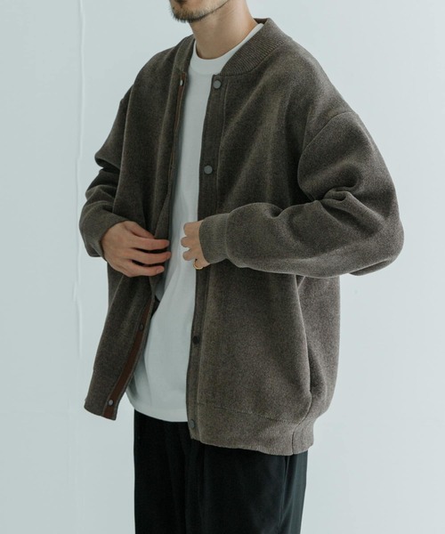 URBAN RESEARCH（アーバンリサーチ）の「Wフェイスクルーネックカーディガン（カーディガン/ボレロ・メンズ・ブルー/ブラック/モカ・MEDIUM/LARGE）」の4枚目の写真