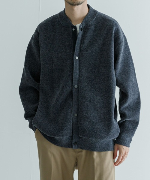 URBAN RESEARCH（アーバンリサーチ）の「Wフェイスクルーネックカーディガン（カーディガン/ボレロ・メンズ・ブルー/ブラック/モカ・MEDIUM/LARGE）」の9枚目の写真