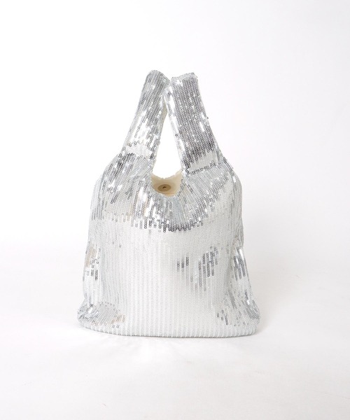 Jines（ジネス）の「スパンコールトートバッグ（ハンドバッグ・レディース・ブラック/シルバー・フリー）」の3枚目の写真