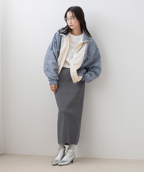 LOWRYS FARM（ローリーズファーム）の「パイピングナイロンブルゾン