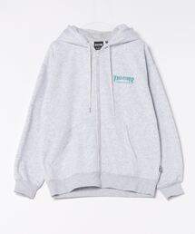 【THRASHER/スラッシャー】裏起毛ワンポイント刺繍ジップアップパーカー