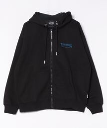 【THRASHER/スラッシャー】裏起毛ワンポイント刺繍ジップアップパーカー