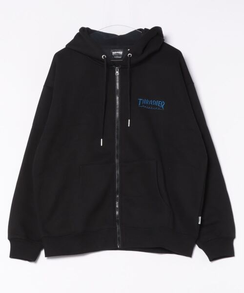 THRASHER(スラッシャー)の「【THRASHER/スラッシャー】裏起毛ワンポイント刺繍ジップアップパーカー(パーカー・メンズ・ブラック/グレー/ダークグリーン/ホワイト・LARGE/MEDIUM)」の2枚目の写真