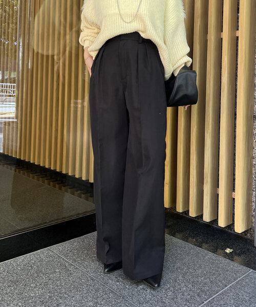 continuer de NICE CLAUP（コンティニューデナイスクラップ）の「【WEB限定】《サイズ展開あり》美シルエットツータックワイドパンツ（その他パンツ・レディース・ブラウン/ブラック/チャコールグレー・SMALL/MEDIUM）」の8枚目の写真