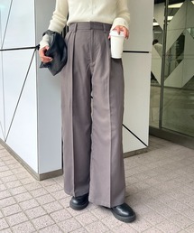 【WEB限定】《サイズ展開あり》美シルエットツータックワイドパンツ