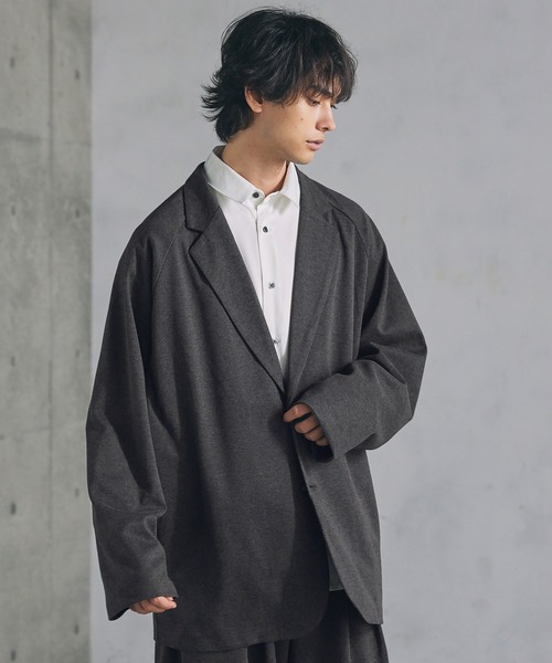 CTHY(シティ)の「ウールライクルーズシルエットテーラードジャケット 【セットアップ対応】(テーラードジャケット・メンズ・ブラック/チャコール・S/M/L/XL)」の21枚目の写真