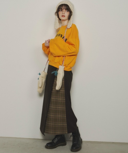 Unitage（ユニテージ）の「チェックコンビラップスカート（スカート・レディース・オレンジ/ブルー/ダークブラウン/ネイビー・FREE）」の19枚目の写真