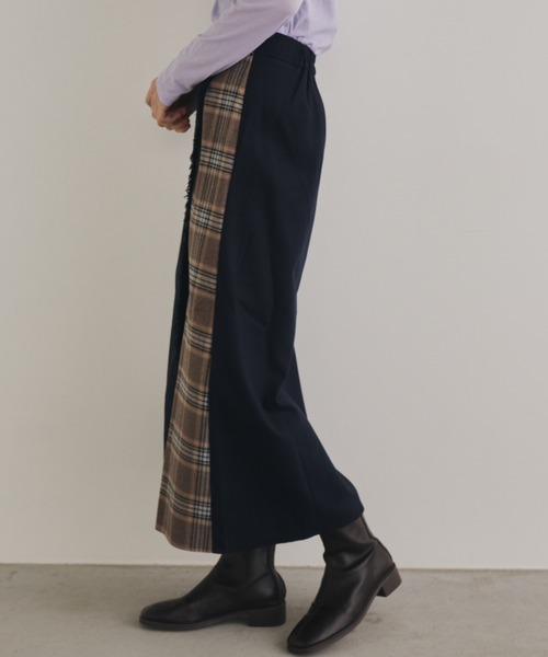 Unitage（ユニテージ）の「チェックコンビラップスカート（スカート・レディース・オレンジ/ブルー/ダークブラウン/ネイビー・FREE）」の11枚目の写真