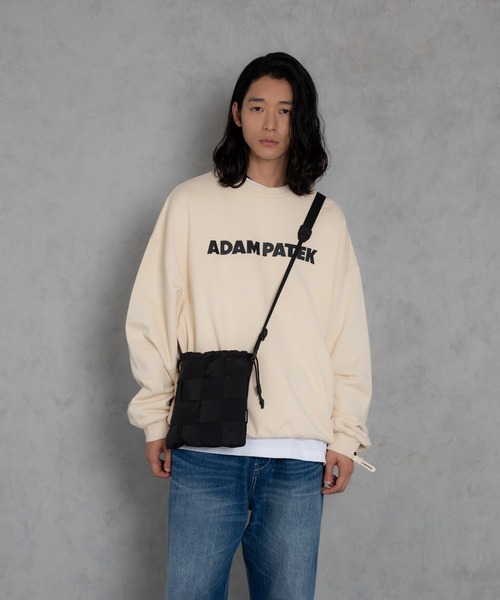 ADAM PATEK(アダムパテック)の「【ADAMPATEK/アダムパテック】braided polyester drawstring bag / 編み込みナイロン巾着バッグ(ハンドバッグ・レディース・ブラック/グレー・F)」の3枚目の写真