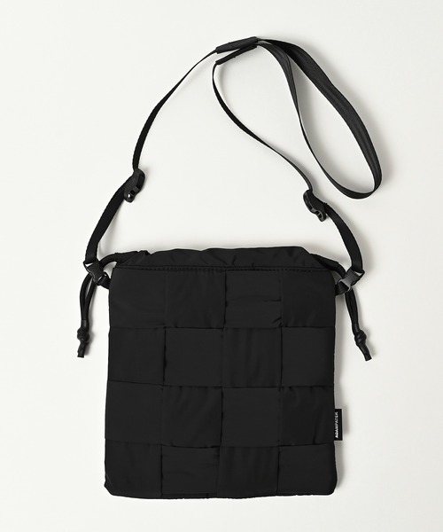ADAM PATEK(アダムパテック)の「【ADAMPATEK/アダムパテック】braided polyester drawstring bag / 編み込みナイロン巾着バッグ(ハンドバッグ・レディース・ブラック/グレー・F)」の5枚目の写真