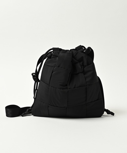 ADAM PATEK(アダムパテック)の「【ADAMPATEK/アダムパテック】braided polyester drawstring bag / 編み込みナイロン巾着バッグ(ハンドバッグ・レディース・ブラック/グレー・F)」の7枚目の写真