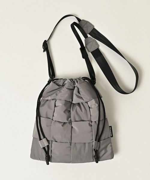 ADAM PATEK(アダムパテック)の「【ADAMPATEK/アダムパテック】braided polyester drawstring bag / 編み込みナイロン巾着バッグ(ハンドバッグ・レディース・ブラック/グレー・F)」の8枚目の写真