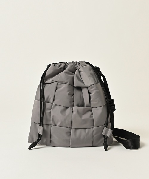 ADAM PATEK(アダムパテック)の「【ADAMPATEK/アダムパテック】braided polyester drawstring bag / 編み込みナイロン巾着バッグ(ハンドバッグ・レディース・ブラック/グレー・F)」の9枚目の写真