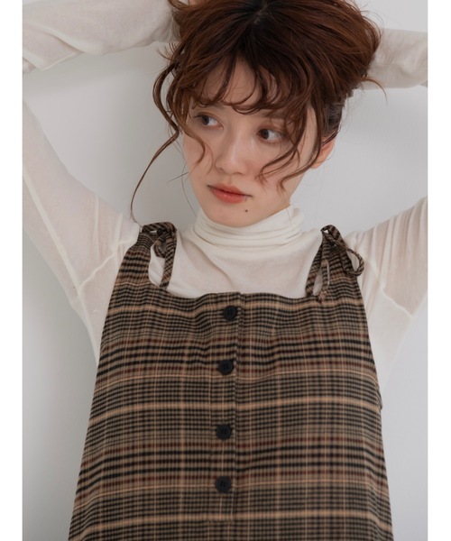 JUMELLE（ジュメロ）の「pleats check mini op（ワンピース・レディース・ブラウン・FREE）」の10枚目の写真