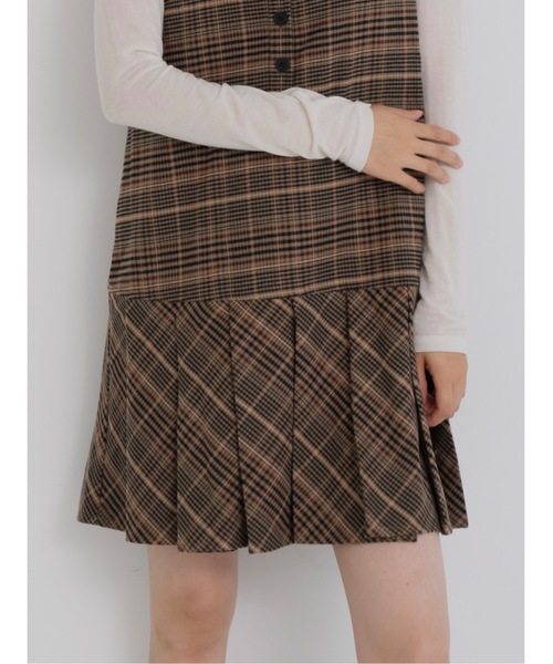 JUMELLE（ジュメロ）の「pleats check mini op（ワンピース・レディース・ブラウン・FREE）」の12枚目の写真