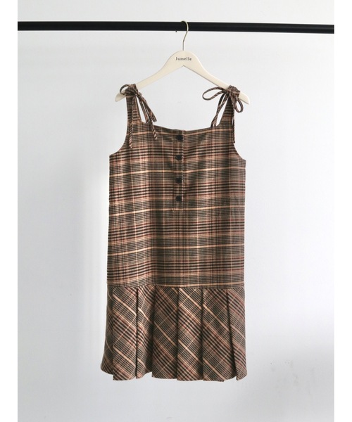JUMELLE（ジュメロ）の「pleats check mini op（ワンピース・レディース・ブラウン・FREE）」の17枚目の写真
