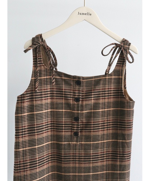 JUMELLE（ジュメロ）の「pleats check mini op（ワンピース・レディース・ブラウン・FREE）」の18枚目の写真