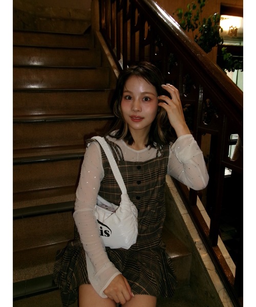 JUMELLE（ジュメロ）の「pleats check mini op（ワンピース・レディース・ブラウン・FREE）」の14枚目の写真