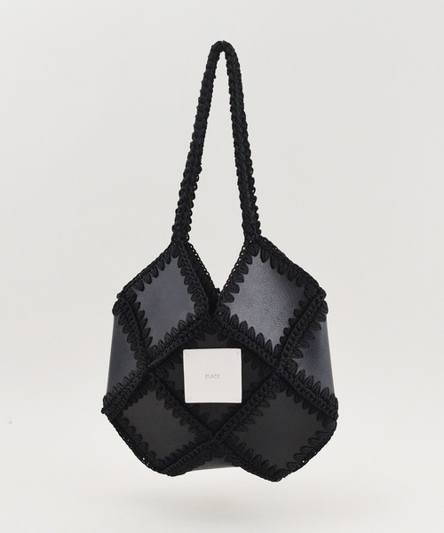 styiro（スタイロ）の「【styiro black】パズルズトートバッグ 刺繍 立体（トートバッグ・レディース・ブラック/キャメル・FREE）」の8枚目の写真