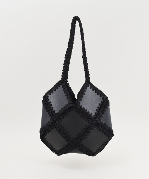 styiro（スタイロ）の「【styiro black】パズルズトートバッグ 刺繍 立体（トートバッグ・レディース・ブラック/キャメル・FREE）」の11枚目の写真