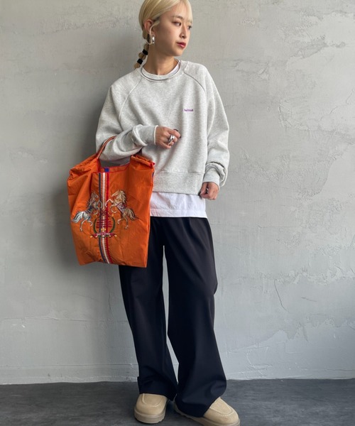 Ball&Chain（ボールアンドチェーン）の「[BALL&CHAIN/ボールアンドチェーン] TWO.HORSES 刺繍デザインナイロントートバッグ（トートバッグ・レディース・グレー/オレンジ・M）」の20枚目の写真