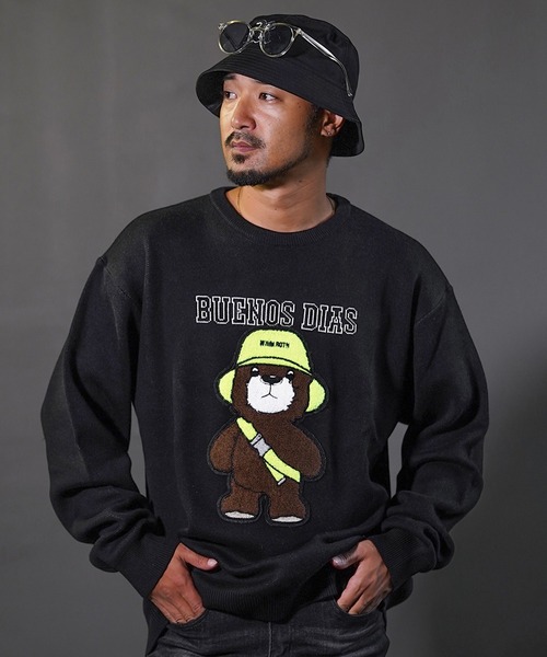 adamsJUGGLER(アダムスジャグラー)の「W/R B/ハットベアーニット(ニット/セーター・メンズ・ホワイト/ブラック・M/L/XL)」の12枚目の写真