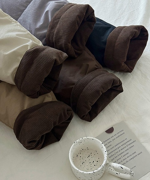 バーバリー コーデュロイ ファー コート キルティング ベルト ブラウン Y2K ロングリバーシブルファーコート[品番：MKSW0033952]｜jouetie