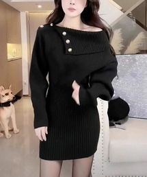 ワンショルミニニットワンピース