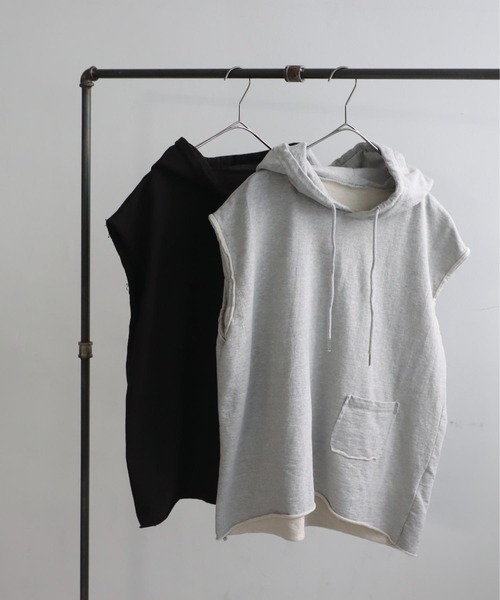 antiqua(アンティカ)の「フーディーベスト(ベスト・レディース・グレー/ブラック・ONESIZE)」の11枚目の写真