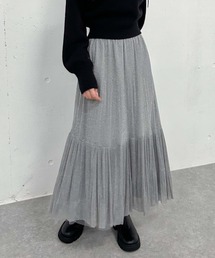 チュールプリーツティアードスカート