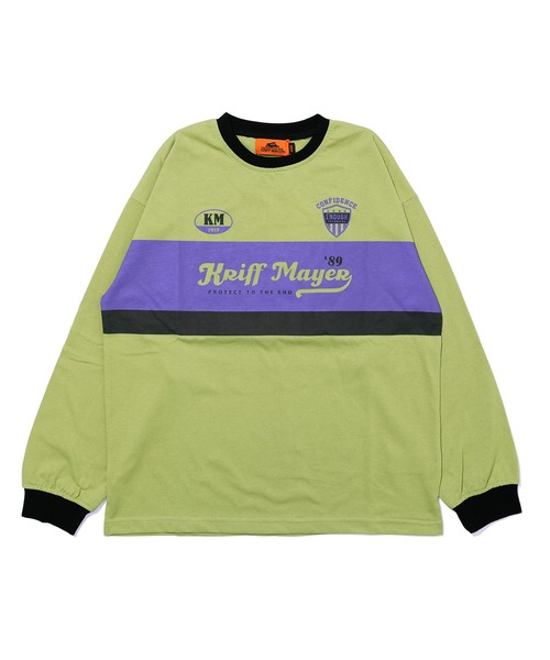 KRIFF MAYER Kid's Collection（クリフメイヤーキッズコレクション）の「ゲームシャツ風ロンT（Tシャツ/カットソー・キッズ・ブラック/カラフル/ライトグリーン/オフホワイト/ピンク・160/150/140/170/130/120）」の4枚目の写真