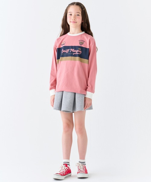 KRIFF MAYER Kid's Collection（クリフメイヤーキッズコレクション）の「ゲームシャツ風ロンT（Tシャツ/カットソー・キッズ・ブラック/カラフル/ライトグリーン/オフホワイト/ピンク・160/150/140/170/130/120）」の20枚目の写真