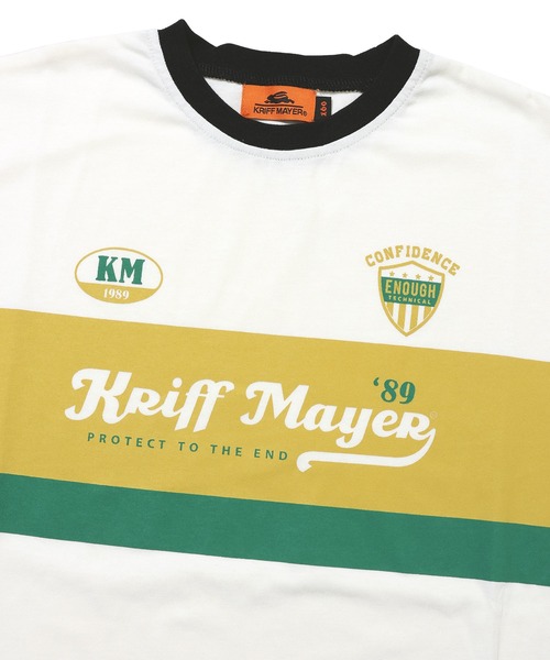 KRIFF MAYER Kid's Collection（クリフメイヤーキッズコレクション）の「ゲームシャツ風ロンT（Tシャツ/カットソー・キッズ・ブラック/カラフル/ライトグリーン/オフホワイト/ピンク・160/150/140/170/130/120）」の8枚目の写真