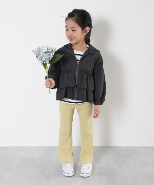 devirock(デビロック)の「撥水 ナイロン フードが取り外せる フリル ウインドブレーカー(ナイロンジャケット・キッズ・アイボリー/ピンクベージュ/スミクロ・100cm/110cm/120cm/130cm/140cm/150cm/160cm)」の16枚目の写真