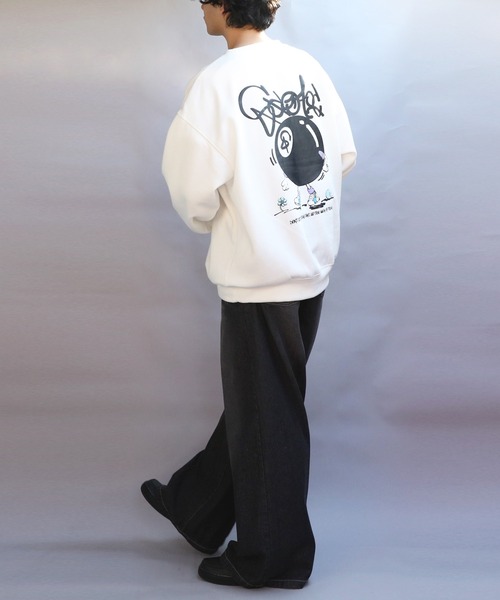 8(eight)(エイト)の「ビリヤード発砲プリントトレーナー(スウェット・メンズ・ブルーグレー/ブラック/オフホワイト・MEDIUM/LARGE)」の6枚目の写真