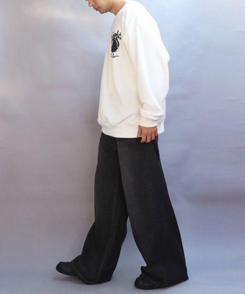 8(eight)(エイト)の「ビリヤード発砲プリントトレーナー(スウェット・メンズ・ブルーグレー/ブラック/オフホワイト・MEDIUM/LARGE)」の10枚目の写真