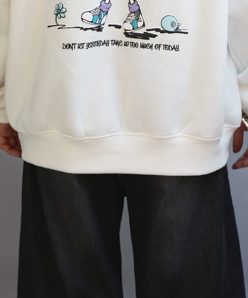 8(eight)(エイト)の「ビリヤード発砲プリントトレーナー(スウェット・メンズ・ブルーグレー/ブラック/オフホワイト・MEDIUM/LARGE)」の13枚目の写真