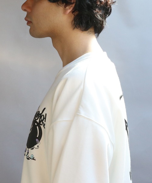 8(eight)(エイト)の「ビリヤード発砲プリントトレーナー(スウェット・メンズ・ブルーグレー/ブラック/オフホワイト・MEDIUM/LARGE)」の15枚目の写真