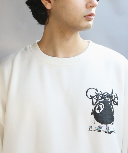 8(eight)(エイト)の「ビリヤード発砲プリントトレーナー(スウェット・メンズ・ブルーグレー/ブラック/オフホワイト・MEDIUM/LARGE)」の16枚目の写真