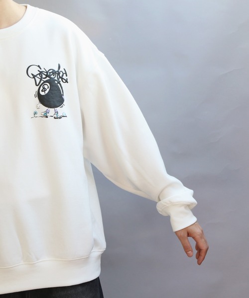 8(eight)(エイト)の「ビリヤード発砲プリントトレーナー(スウェット・メンズ・ブルーグレー/ブラック/オフホワイト・MEDIUM/LARGE)」の17枚目の写真